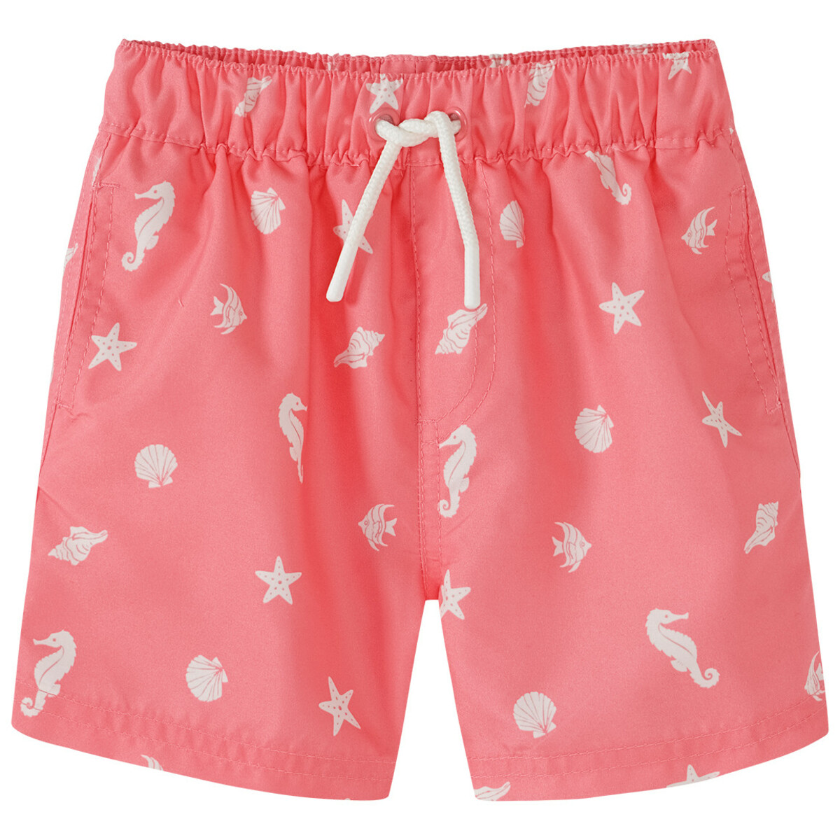 Bild 1 von Baby Badeshorts mit Meeres-Motiven ROSA / WEISS