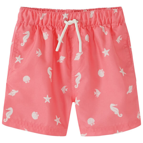 Bild 1 von Baby Badeshorts mit Meeres-Motiven ROSA / WEISS