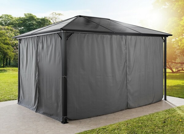 Bild 3 von Chillroi XL Aluminium Pavillon, ca. 2,95 x 3,95 x 2,65 m, Dunkel Grau