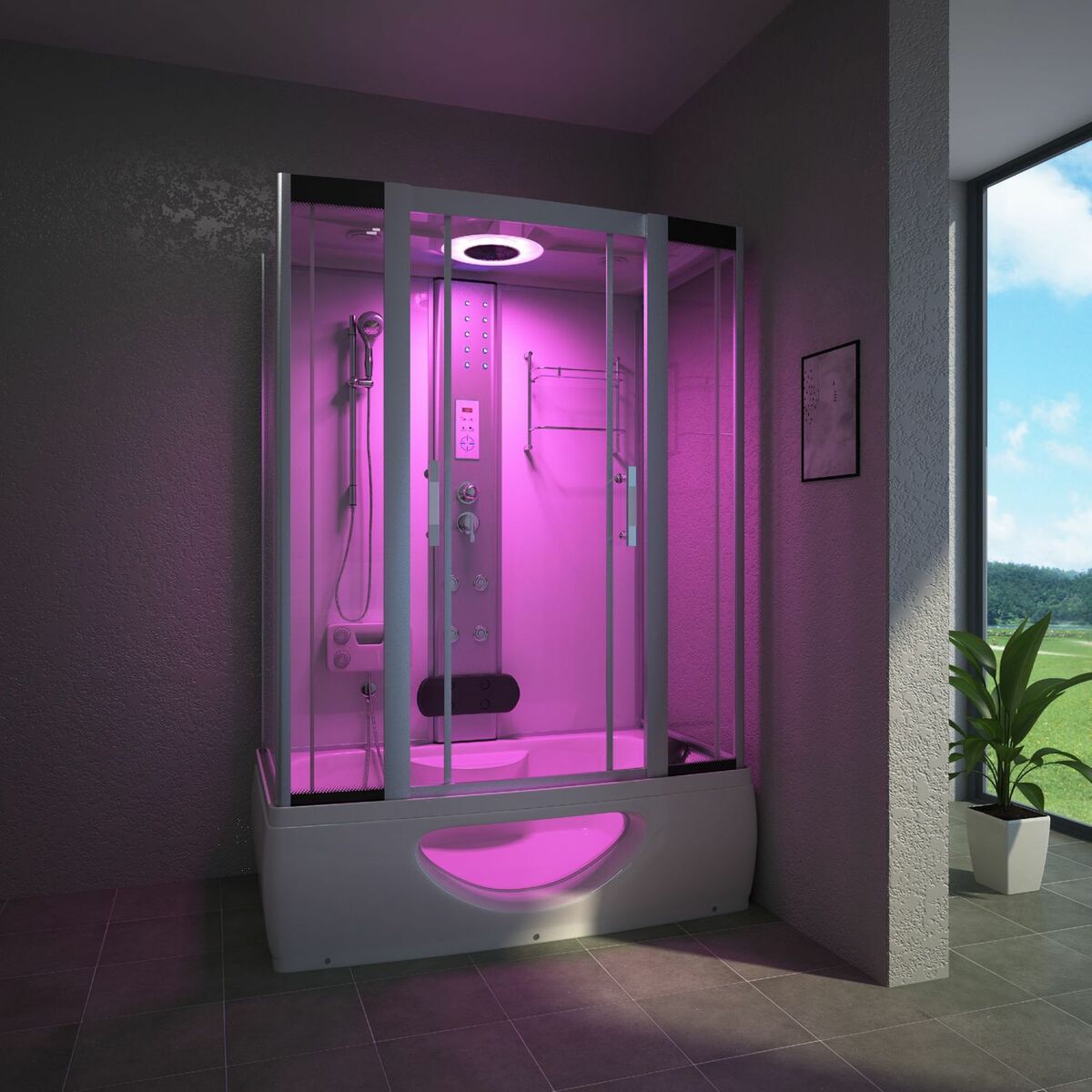 Bild 4 von TroniTechnik Komplettdusche Duschtempel Badewanne Wanne Duschkabine Dusche TINOS 135x80