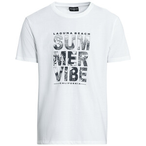 Herren T-Shirt mit Text-Print WEISS