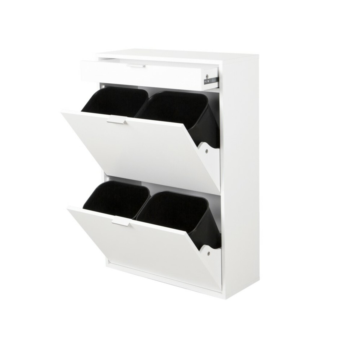 Bild 2 von HappyHome Mülleimerschrank mit Schublade & Innenbehälter HEI03-WEI weiß