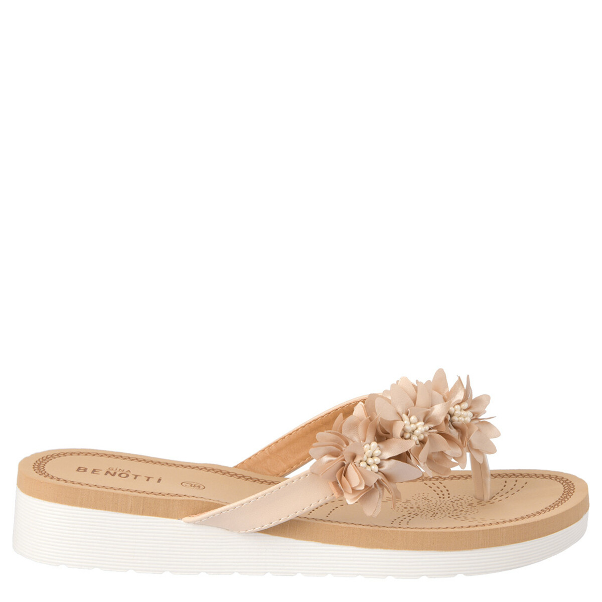 Bild 1 von Damen Sandalen mit erhöhter Sohle BEIGE / WEISS