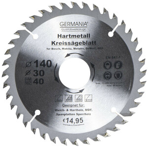 Germania Hartmetall Kreissägeblatt Ø 140 mm Holz