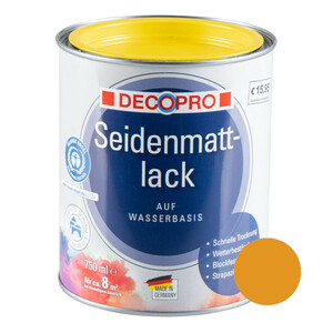 DecoPro Acryl Seidenmattlack 750 ml goldgelb