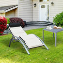 Bild 4 von Outsunny Sonnenliege Gartenliege Gartenstuhl Relaxsessel Liegestuhl Alu verstellbar (Schwarz)