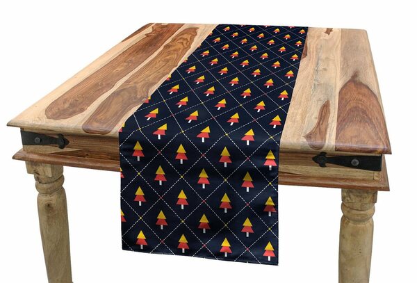 Bild 1 von Abakuhaus Tischläufer »Esszimmer Küche Rechteckiger Dekorativer Tischläufer«, Weihnachten Kiefer Checkered