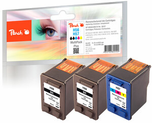 Peach Spar Pack Plus Druckköpfe Tintenpatronen bk/c kompatibel zu HP No. 56, C6656AE, No. 57, C6657A