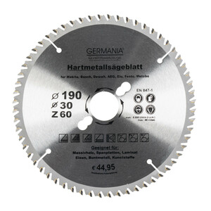 Germania HM Multifunktionssägeblatt Ø 190 mm mit 60 Zähnen