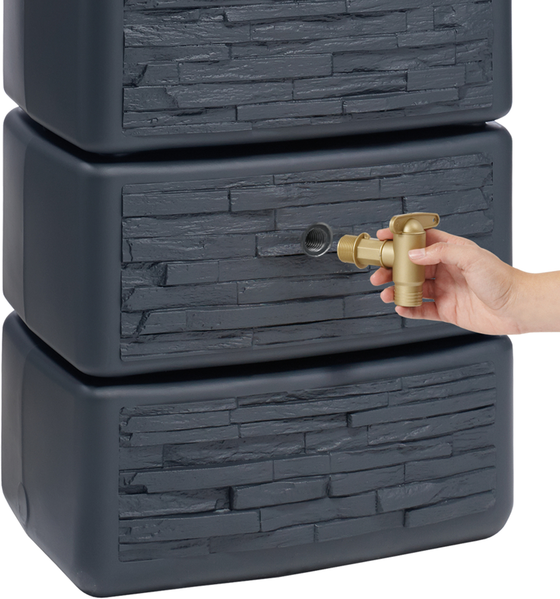 Bild 3 von 4rain SLIM STONE DECOR Wandtank 330 Liter graphite grey