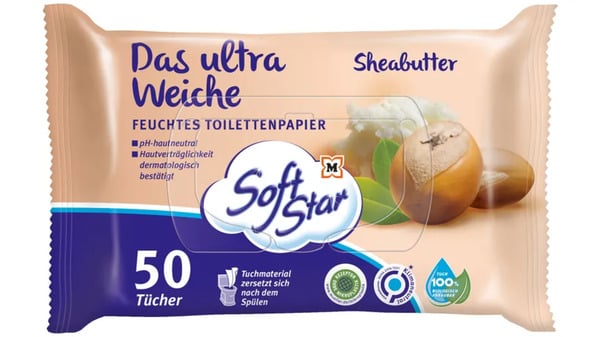 Bild 1 von SoftStar feuchtes Toilettenpapier Ultra Weich Sheabutter 50er