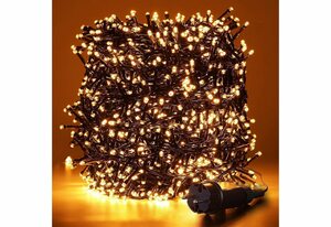 Elegear LED-Lichterkette, 2000-flammig, ilikable Lichterkette Außen, warmweiße Weihnachtsbeleuchtung Außen, 8 Modi Lichterkette mit IP44 Wasserdicht für Garten, Balkon, Terrasse, Tor, Hof, Hochze