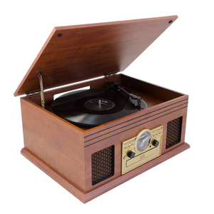 Karcher NO-036 Nostalgie Musikcenter aus Holz - Kompaktanlage mit Plattenspieler