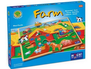 Huch! Puzzle »Wooden Line Farm«, 9 Maxi-Teile