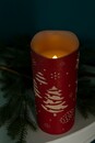 Bild 1 von My Flair LED Kerze mit Rentier, Baum, 25cm - rot/weiß
