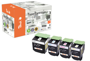 Peach Spar Pack Tonermodule kompatibel zu Lexmark C540H2, C54x, X54x