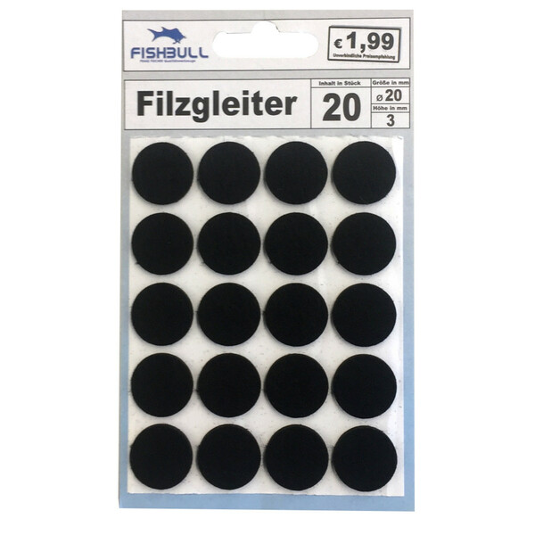 Bild 1 von Filzgleiter Ø20 mm 20 Stück selbstklebend rund in schwarz