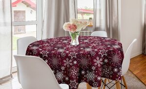 Abakuhaus Tischdecke »Kreis Tischdecke Abdeckung für Esszimmer Küche Dekoration«, Schneeflocke Weihnachten