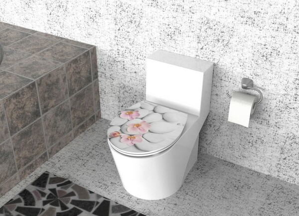 Bild 1 von Duschwell Duroplast WC-Sitz Carving Printing Stein Orchidee