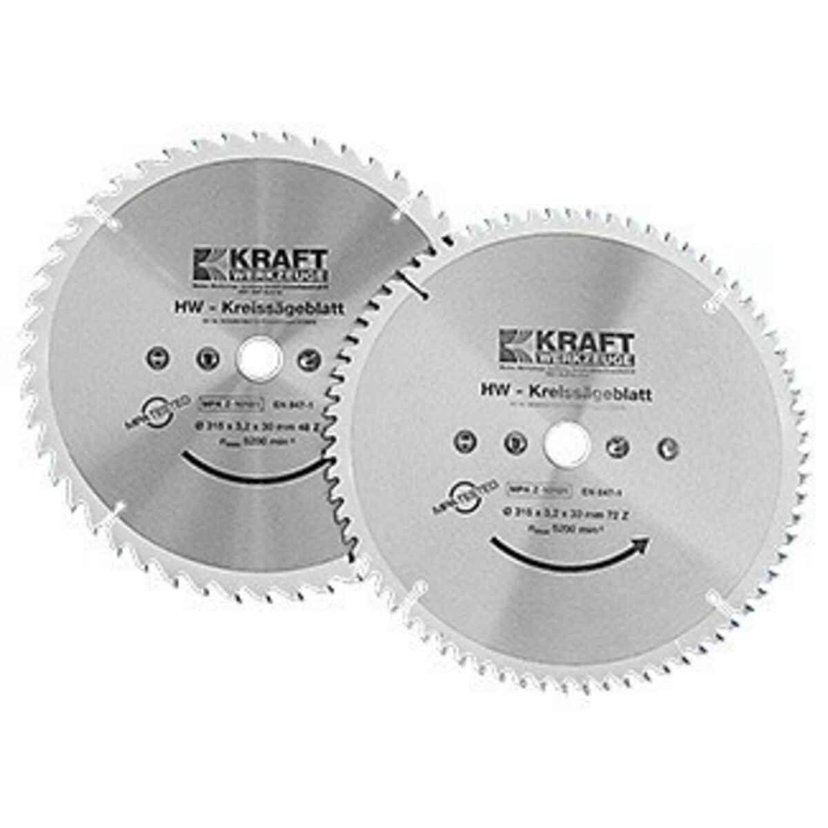 Bild 1 von Kraft Werkzeuge HW-Sägeblatt 315 mm 2er-Set