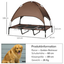 Bild 3 von PawHut Haustierbett mit Baldachin Erhöhtes Hundebett Hundeliege outdoor mit Dach Atmungsaktiv Taftst