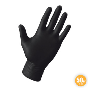 Multitec Latex-Handschuhe, Größe S - Schwarz, 50er-Set