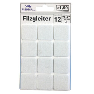 Filzgleiter 27x27 mm 12 Stück selbstklebend quadratisch in weiß