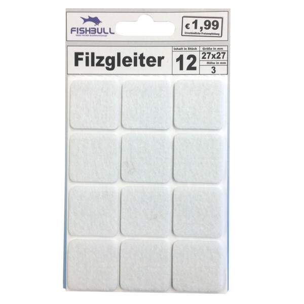 Bild 1 von Filzgleiter 27x27 mm 12 Stück selbstklebend quadratisch in weiß