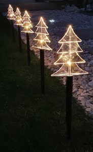 Star-Max LED-Leuchtstäbe Tannenbaum 10 Erdspieße
