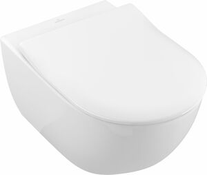 Villeroy & Boch Wand-Tiefspül WC Subway 2.0 spülrandlos, CeramicPlus Oberfläche, mit WC-Sitz, Absenkautomatik
