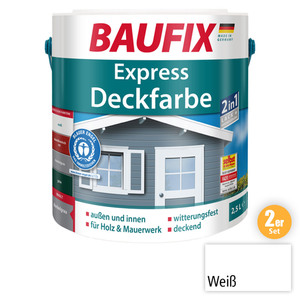 BAUFIX 2in1 Express Deckfarbe weiß 2-er Set