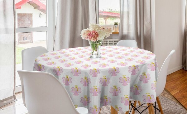 Bild 1 von Abakuhaus Tischdecke »Kreis Tischdecke Abdeckung für Esszimmer Küche Dekoration«, Engel Fairy Mädchen mit Halo