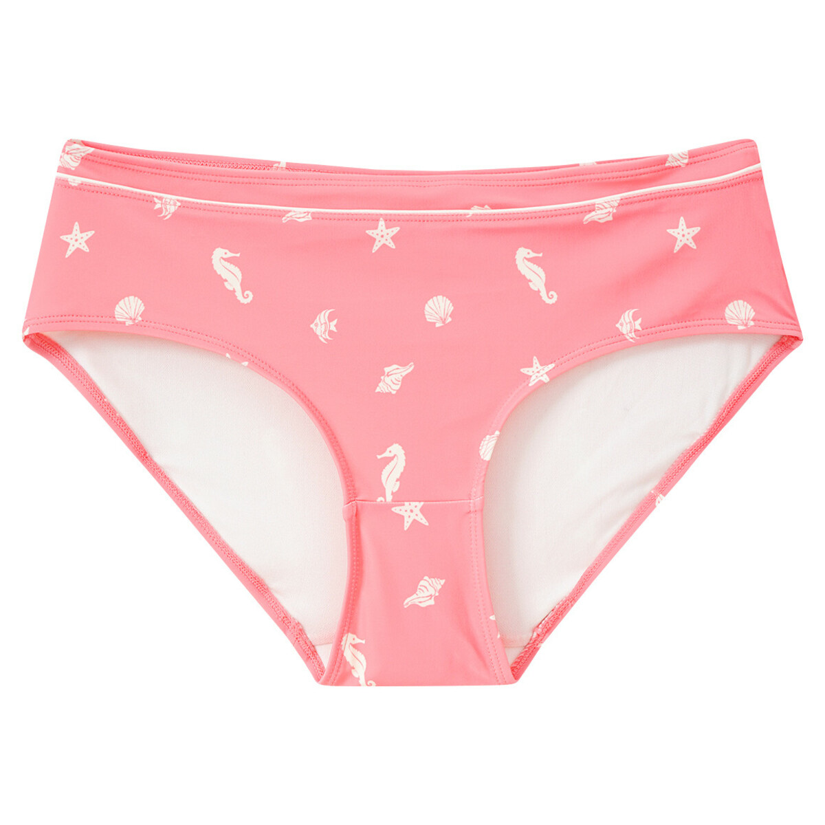 Bild 1 von Damen Bikinipanty mit Meerestier-Allover ROSA / WEISS
