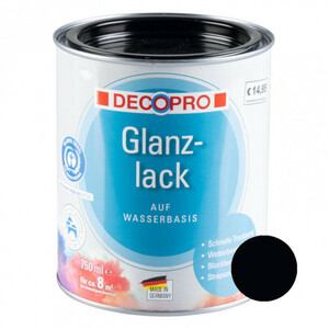 DecoPro Acryl Glanzlack 750 ml tiefschwarz