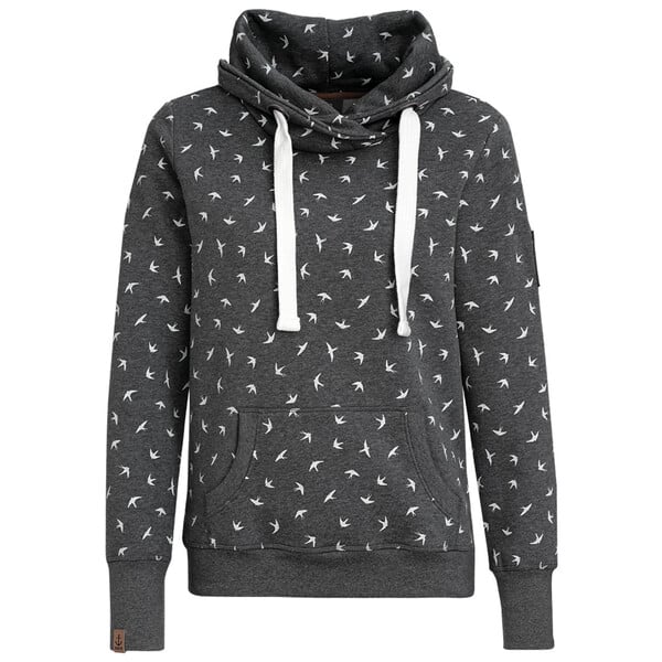 Bild 1 von Damen Hoodie mit Schwalben-Allover GRAU