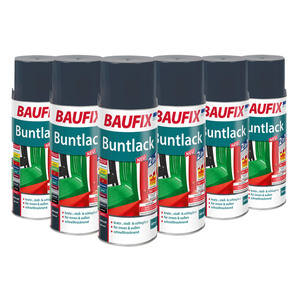 BAUFIX Buntlack-Spray, 6er-Set - Anthrazit