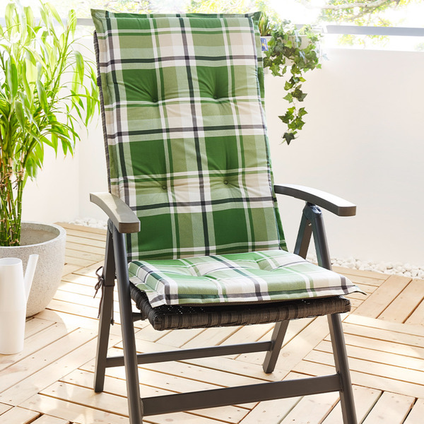 Bild 2 von Solax Sunshine Wendeoptik Hochlehner-Auflage, Karo Grün/Beige/Anthrazit