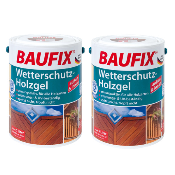 Bild 1 von BAUFIX Wetterschutz-Holzgel nussbaum 2-er Set