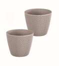 Bild 1 von Powertec Garden Blumentopf in Strickoptik, ca. 11,5 Liter - Taupe 2er Set