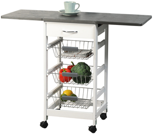 Kesper Küchenwagen mit 2 ausklappbare Arbeitsplatten weiß/grau