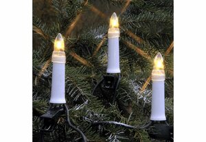 STAR TRADING LED-Christbaumkerzen »LED Kerzenlichterkette Weihnachtsbaumkette 25 Baumkerzen E10 L: 16,8m für Außen«, 25-flammig