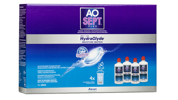 Bild 1 von AOSEPT® Plus mit HydraGlyde® 4x360ml Peroxid Pflege Vorteilspack 1440 ml unisex
