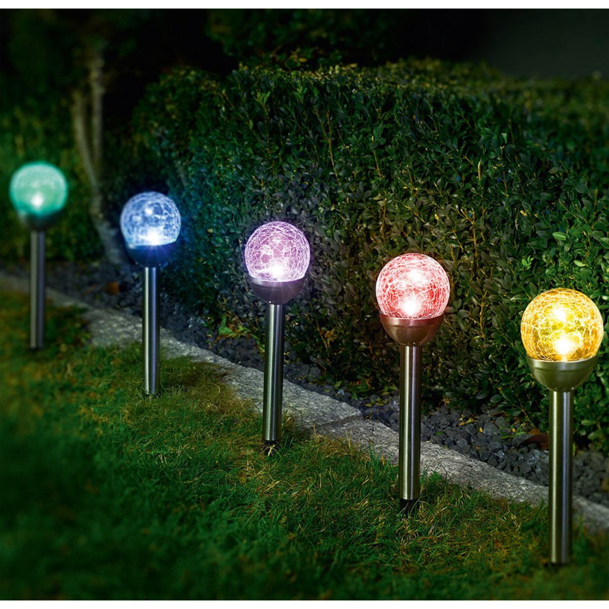 Bild 4 von I-Glow XXL LED-Solarleuchten "Crashglas" - 4er-Set