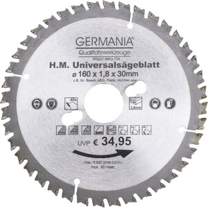 HM Multi Sägeblatt 160x30mm 40Zähne universal Alu Holz Kunststoff Kreissägeblatt