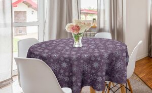 Abakuhaus Tischdecke »Kreis Tischdecke Abdeckung für Esszimmer Küche Dekoration«, Schneeflocke Weihnachten Blumen