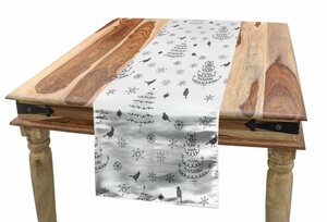 Abakuhaus Tischläufer »Esszimmer Küche Rechteckiger Dekorativer Tischläufer«, Weihnachten Winter-Bäume Schneeflocken