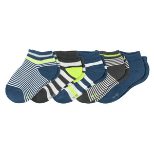 5 Paar Baby Sneaker-Socken mit Streifen DUNKELBLAU / GRAU / WEISS