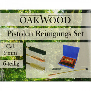 Oakwood Waffenreinigungsset Cal.9mm 6tlg.Set Waffenpflegeset Pistolen Reinigung