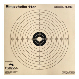 Kugelfang-Zielscheiben 14 x 14 cm 11er Ring 50 Stück