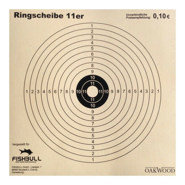 Bild 1 von Kugelfang-Zielscheiben 14 x 14 cm 11er Ring 50 Stück